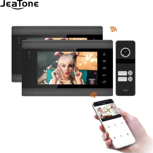 Jeatone 7'' Tuya Video Door Phone Home Security System Video Doorbell intercom cam, Multi-language, Support Remote APP Control