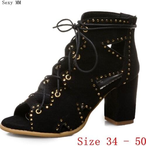 Women Gladiator Sandals High Heels Pumps Summer Shoes Woman High Heel Sandals Plus Size 34 - 40 41 42 43 44 45 46 47 48 49 50