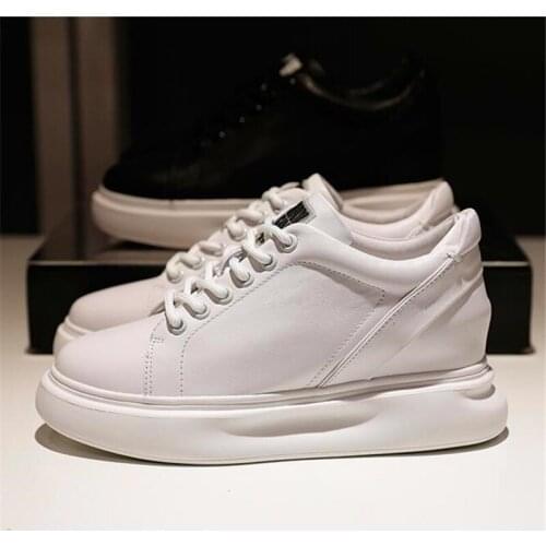 S Spring and autumn new ladies single shoes thick-soled lace-up increased white shoes fashion ladies casual shoes
