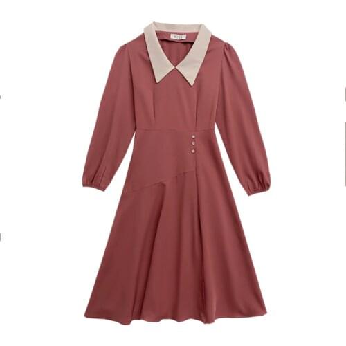 Office Ladies Chic Dress Women Elegant Retro Ukraine Harajuku Trendy Vestidos Long Sleeve A-line Robes New Style Women Clothes