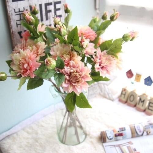 1Pc Silk Dahlia For Wedding Party Decoration Homeroom Background Wall Wedding Decoration Artificial Flower DIY Home Party