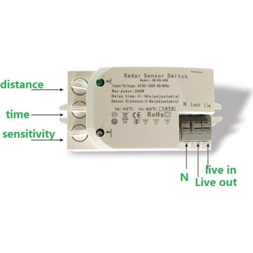 110V 220V 200W Radar Sensor Switch Adjustable