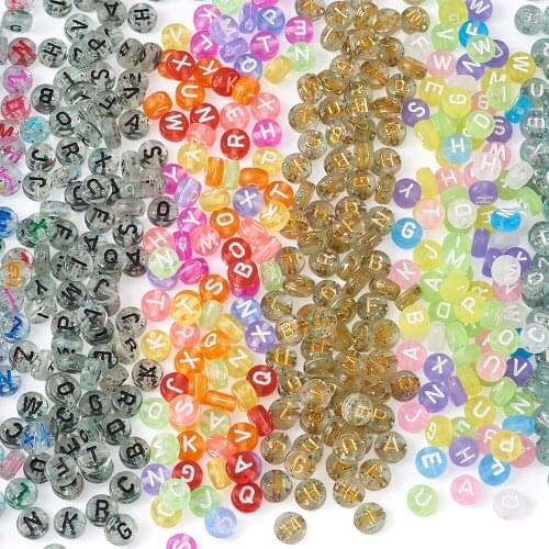 1200Pcs Acrylic Alphabet Flat Round Beads Coloful Smooth Tiny Letter Spacer Loose Bead for DIY Bracelet Necklace Jewelry Making