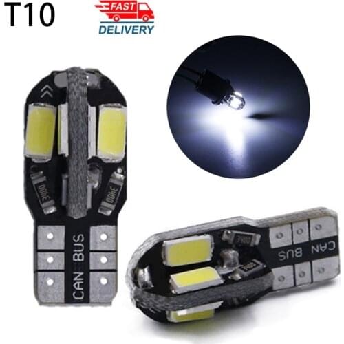 450LM White Light T10 LED Car Width Lamp Canbus 5730 8SMD12V Car LED Bulb Side Wedge Light White Light For License Plate Light