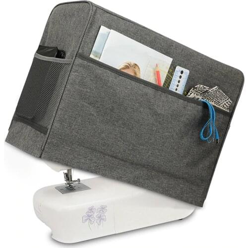 Home Sewing Machine Accessories With Pockets Protective Reusable Solid Portable Oxford Cloth Dust Cover Quilted Sun Shade