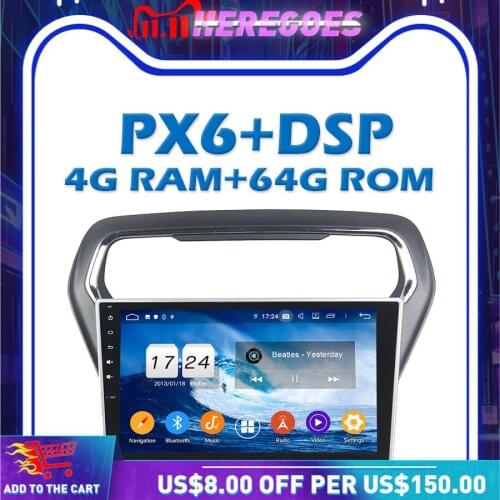 PX6 DSP TDA7851 IPS Android 10.0 4GB + 64GB Car DVD Player GPS Map RDS Radio Wifi Bluetooth 5.0 For Ford ESCORT 2014 2015