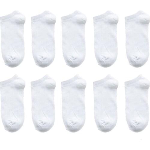 Unisex White 10 Double Koton Booties Socks