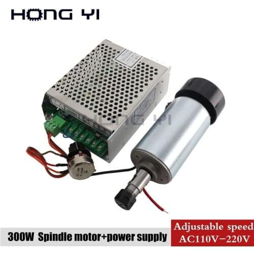 Free Shipping 1pcs chuck 3.175 1/8 &CNC Spindle Motor 300W speed controller & bracket Set for Engraving machine