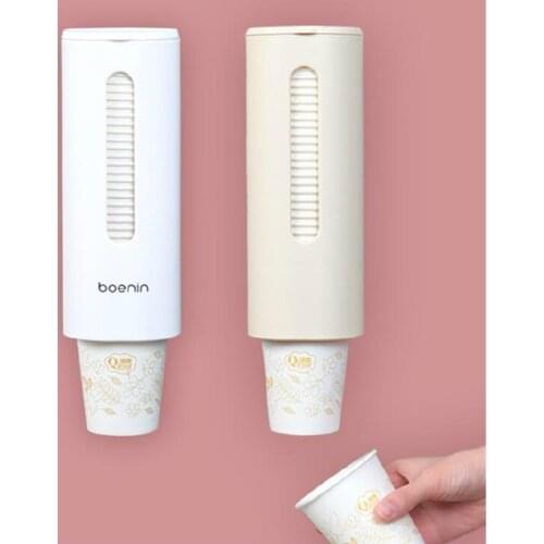 045 Traceless Disposable Paper Cup Dispenser Plastic Cups Holder Automatic Holder Dustproof Free Punching Paper Cup rack