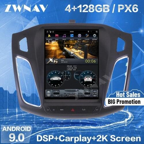 128GB Tesla Screen For 2010 2011 2012 2013 2014-2017 Ford Focus Android 9 Car Multimedia Player GPS Audio Radio Stereo Head Unit