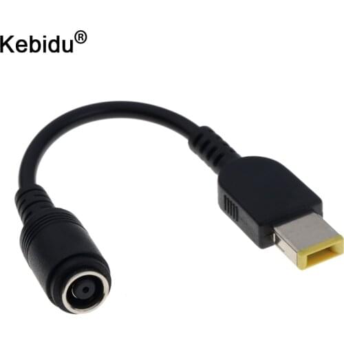 Kebidu 15cm 7.9*5.5mm Female Interface Round Jack to Square Plug End Power Converter Cable Adapter For Lenovo ThinkPad X1 Carbon