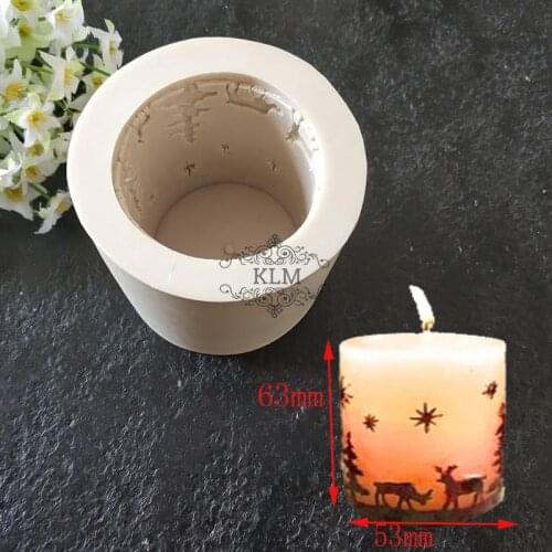 KLM-00122 Christmas candle silicone mold Cake decoration tools Soap mould