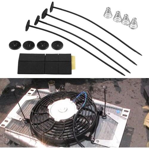 Radiator Electric Fan Mounting Kit Tie Rod Lightweight Bracket Durable Spring Foam Pad Universal Car Cooling Replacement Parts