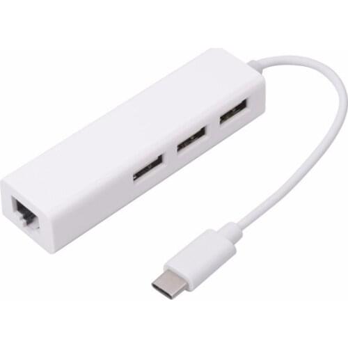 USB 3.1 Type C Hub with RJ45 LAN 3 Ports Adapter For New 12 inch Macbook, Google new Chromebook Pixel, usb3.1