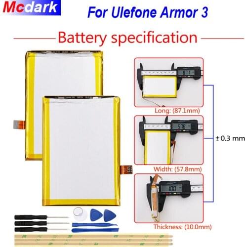 Mcdark 10300mAh Battery For Ulefone Armor 3 Batterie Bateria Accumulator AKKU ACCU PIL Mobile Phone+tools