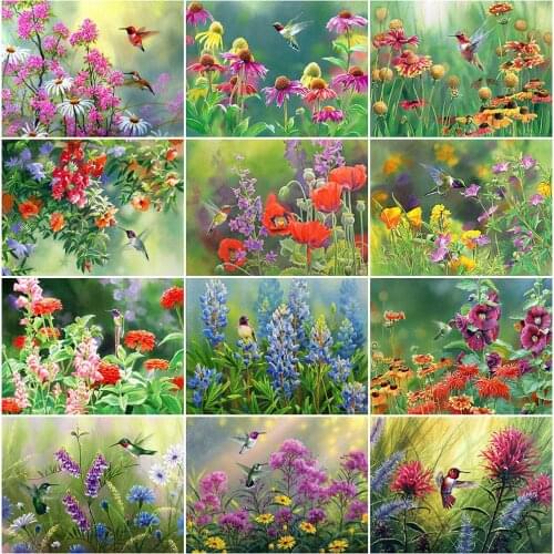 MomoArt Diamond Painting Flower New Arrival Diamond Embroidery Bird Cross Stitch Kits Mosaic Animal Full Square Home Decoration