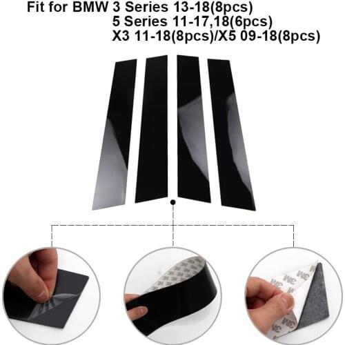 Car Styling set Car Window B-pillars Decorative Sticker For E60 E90 F30 F10 F20 F07 E70 E84 E46 Trim Accessories