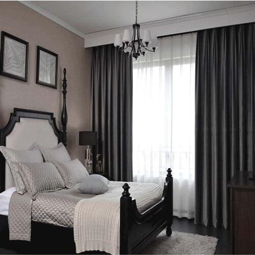 New Curtain Nordic Light Luxury Pure Color Modern Simple Dutch Velvet Thick Shading Curtains for Living Dining Room Bedroom