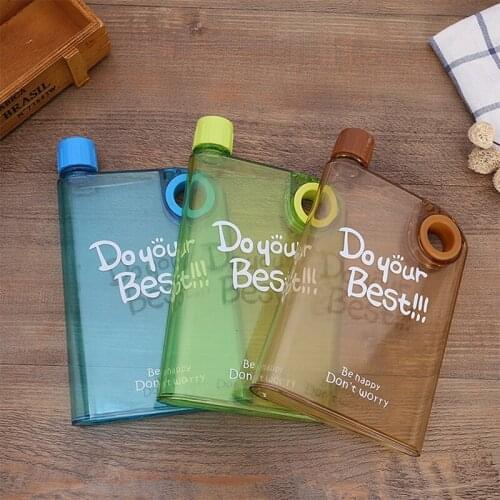 Creative New Transparent Kettle Water Bottle Outdoor Portable Book Kettle Plastic Hip Flask Wine Notebook Multicolor Bottled