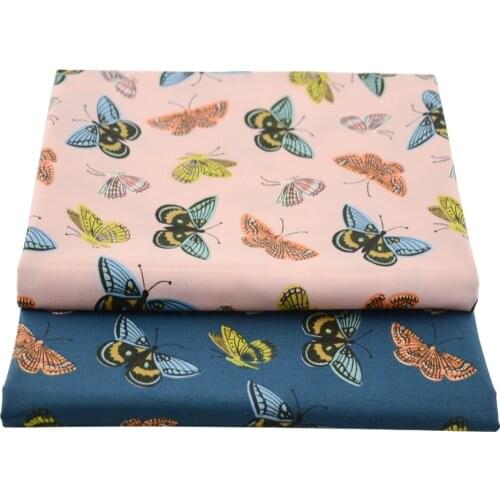 Booksew Printed Butterfly Pattern Fabrics Clothes 100% Cotton Make Bedding Sheet Quilt Decoration Home Textile Fabric for Sewing