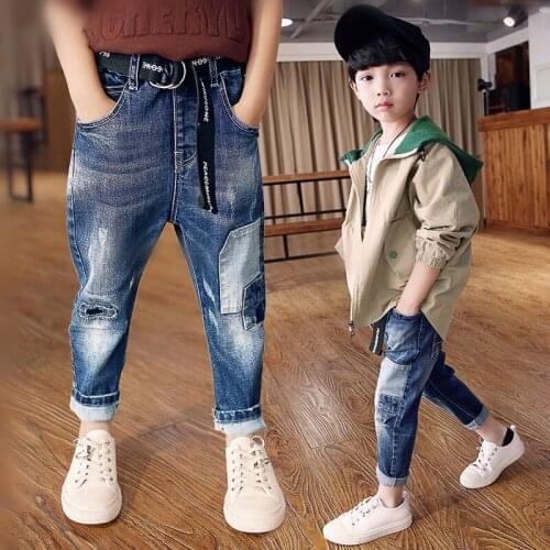 2017 Autumn Winter Kids Jeans Thick Pants Boys Jeans Warm Children Jeans for Boys Casual Denim Pants 5-14Y Toddler High Quality
