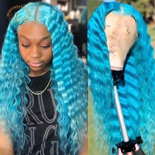 Lace Frontal Wigs Grey Pink Yellow Orange 13X4 Lace Front Wig 180% Density Deep Wave Colored Human Hair Wigs Closure Wigs