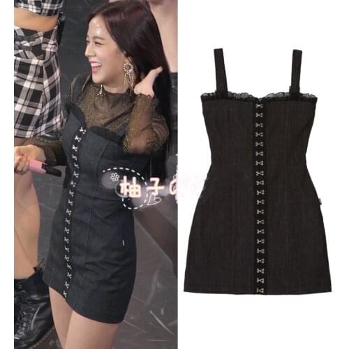 Kpop Seo Yea Ji IU Lee Ji Eun summer Fashion sexy A-line dress women korean Casual Sleeveless Slim Single-breasted sling Dresses