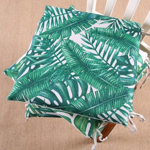 Memory Foam Chair Pad Seat Cushion Green Leaf of Tropical Palm Telopea monstera ceriman 40x40cm Home Decor Ding