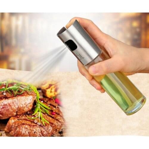 Stainless Steel Olive Oil Spray Empty Bottle Barbecue Vinegar Sprayer Pot Oil Dispenser for Cooking Salad BBQ Baking SN2733