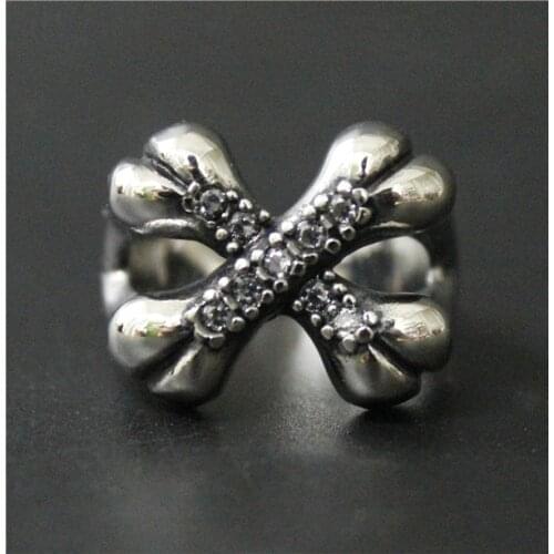 Size 8~13 Fashion Mens Ladies Cross Bones Ring With Crystal Stones 316L Stainless Steel Jewelry Newest Biker Skull Ring