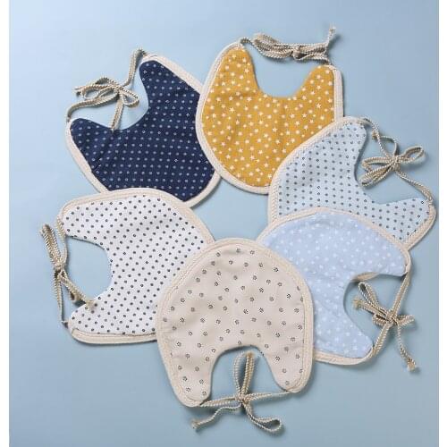 Sweet Baby Boy Girl Bibs Mini Flower Print Feeding Cloth Burp Boutique Cotton Saliva Towel Bandana Triangle Double-deck Scarf