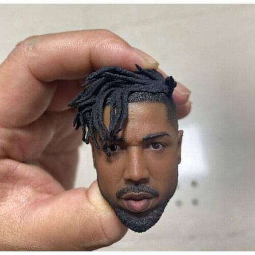 In Stock 1/6 Chadwick Boseman Head Sculpt PVC Male Soldier Head Carving Fit 12'' Black Skin Action Figure Body
