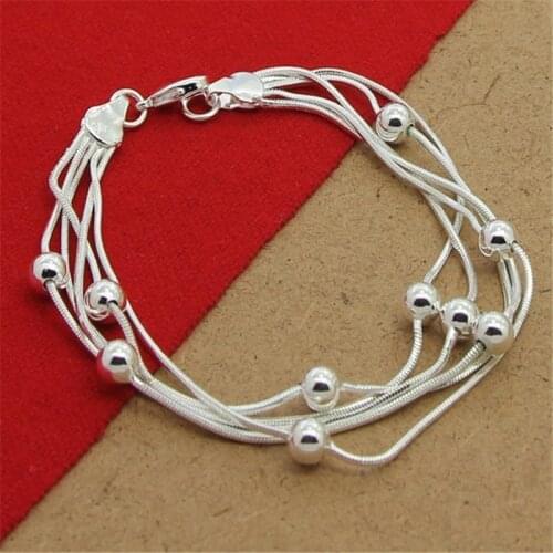 High Quality 925 Sterling Silver Bracelet Heart-Shaped Simple Bracelet For Woman Party Charm Jewelry Gift