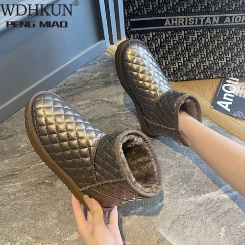 Snow Boots Women Shoes 2021 Winter Woman Ankle Boot Fashion Plus Size Flat Booties Keep Warm Ladies Cotton Shoe Botas mujer