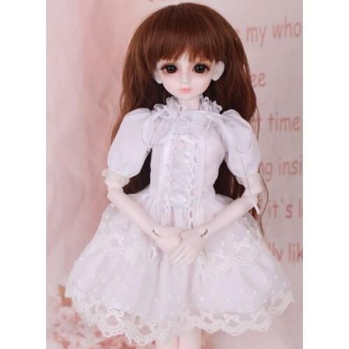 1/4 1/6 Bjd doll clothes Bjd doll bjd baby clothes white dress customize measurement clothes