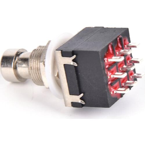 1Pc 3PDT 9pin Push Button Foot Switch FR DIY Guitar Effect Pedal Stomp True Bypass Guitar Part Accessories