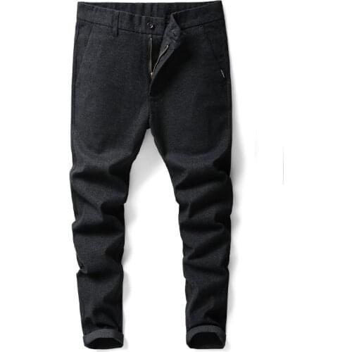 2019 New Mens Winter High Quality Long Cotton Pants Fashion Causal Mens Pants