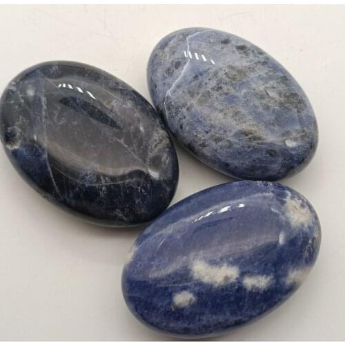 1pc Natural Healing Crystal And Gemstone Slice Reiki Sodalite Relaxing Palm Stone Slice for Gifts and Energy