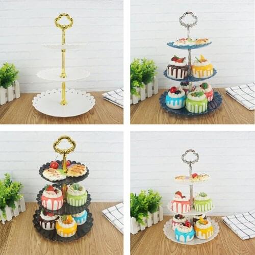 3-tier Plastic Cake Stand Dessert Stand Cupcake Stand Tea Party Serving Platter Pastry Stand