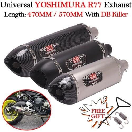 470MM 570MM Universal Motorcycle YOSHIMURA R77 Exhaust Pipe Modified DB Killer Muffler For Honda PCX 125 150 C650GT TMX530 CB500
