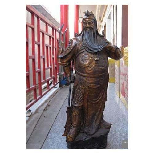 Bi002271 China Bronze famous martial god of wealth Dragon Guan Gong Guan Yu Buddha Statue