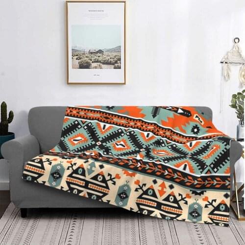 Boho Navajo Pattern Var. 5 Throw Blanket Big Sofas Room Carpet Cotton Cover Decorative Sofa Blankets Beach Blanket