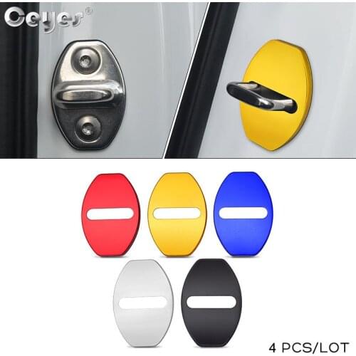 Ceyes 4pcs Car Styling Accessories Door Lock Covers Case For Audi TT For Seat Skoda For Volkswagen VW Auto Protective Stickers