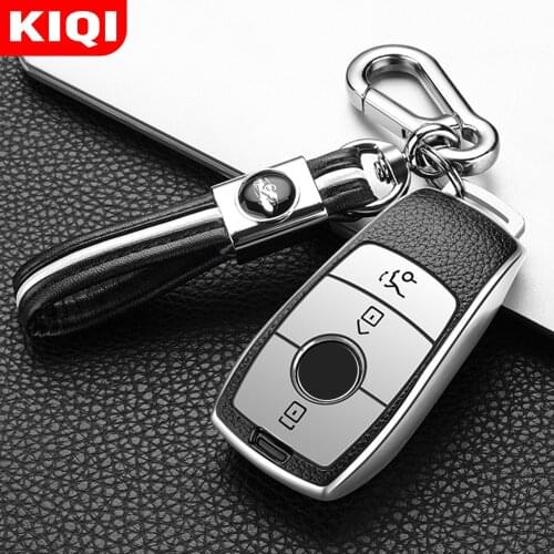 KIQI Leather TPU Car Key Fob Case Cover Protector for Mercedes Benz E C G M R S Class W204 W212 W176 GLC CLA GLA AMG Accessories