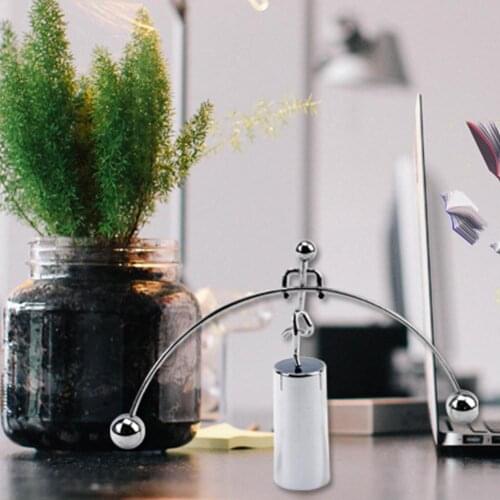 Hot Metal Weightlifter Tumbler Kinetic Balance Decompression Home Office Desk Decor