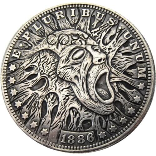 HB(15) US Hobo 1886 Morgan Dollar Silver Plated Copy Coins