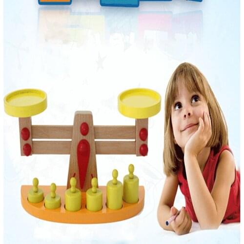 Balance Training Game Scales Wooden Colorful Montessori Wooden Block Toys For Children Learning Education Toy