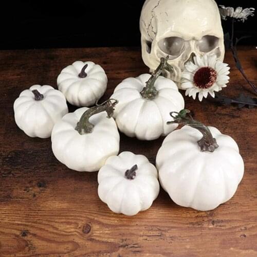 12 X Artificial Halloween Pumpkins White Halloween Pumpkins Fake Foam Pumpkins Party Decoration High Quality