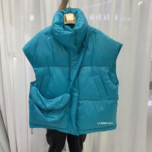 Trendy brand fashion bright face Down jacket Vest Women 2021 Winter New style with waist bag thick Korean duck down vest Women