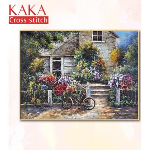 Cross stitch kits,Embroidery needlework sets with printed pattern,11CT-canvas for Home Decor Painting,Landscape Full NCKS090